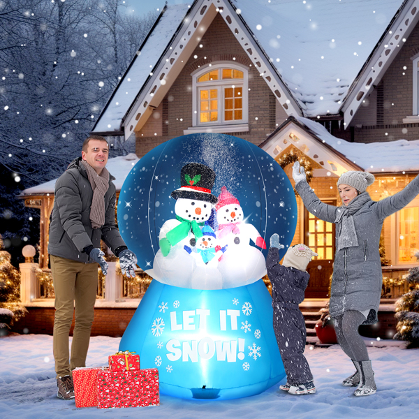 5.9 FT Lighted Christmas Inflatable Decoration, Large Inflatable Snow Globe with Snowman Family, Funny Blow Up Yard Decorations with Built-in LED Lights for Holiday Party Front Yard Lawn Garden Decor