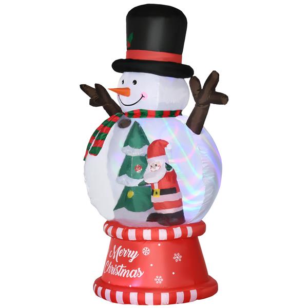 8ft Christmas Inflatables Outdoor Decorations Snowman with Rotating Colorful Light, Blow-Up  LED Yard Display Christmas Decor for Lawn Garden