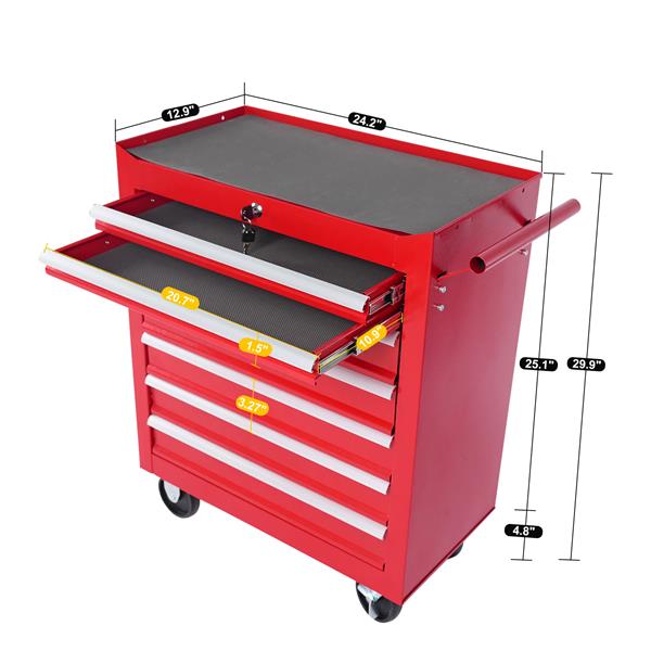 7-Drawer Metal Rolling Tool Chest with Wheels,Tool Storage Cabinet With Locking System