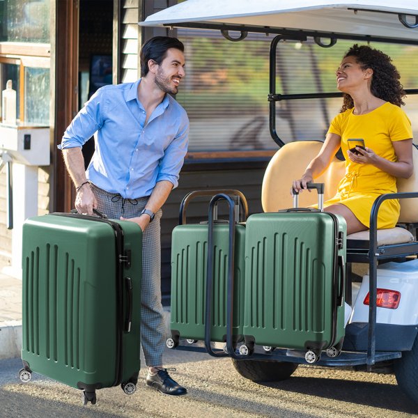 FCH Curved Vertical Stripe 4-in-1 Trolley Case - Retro Green