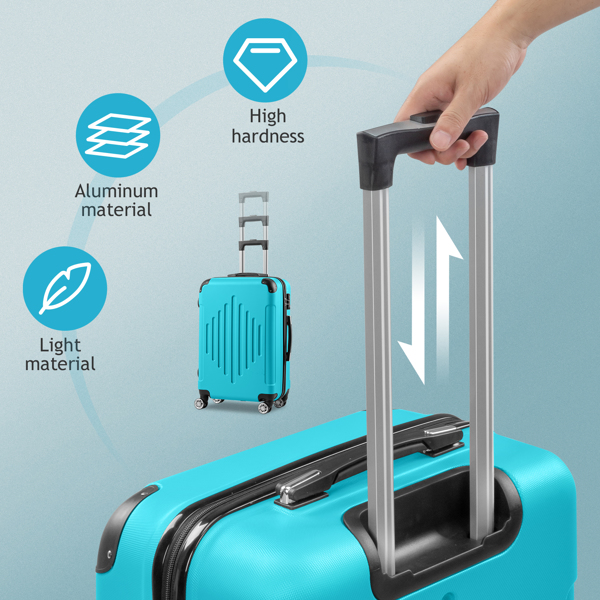 FCH 3-in-1 trolley case with 2 corners and diamond stripes - Sea Salt Blue