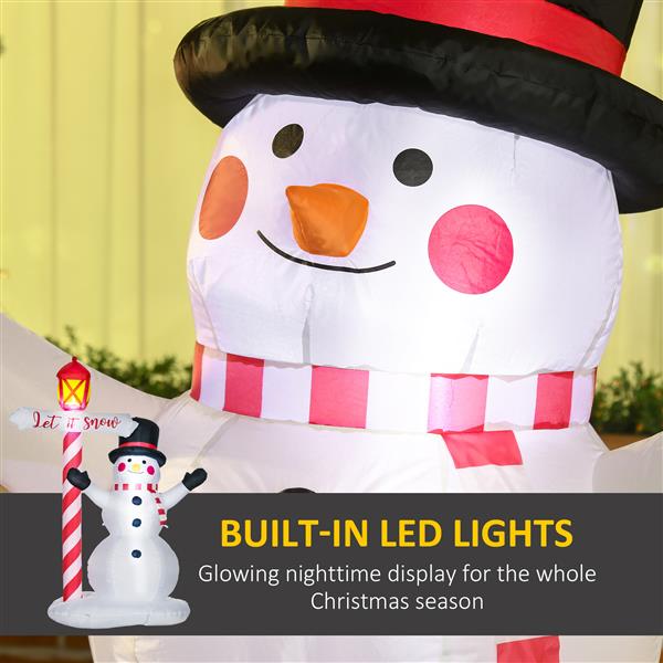 7ft Christmas Inflatables Outdoor Decorationss Decorations Snowman with Street Light, Blow-Up LED Christmas Decor