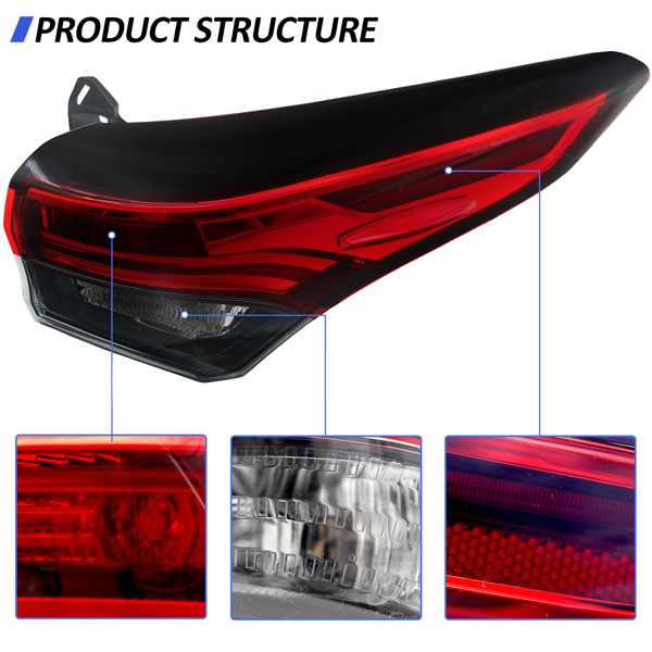 Outer Tail Lights Fit for 2020 2021 2022 Toyota Highlander, Taillamp Rear Outer, Left/Driver Side