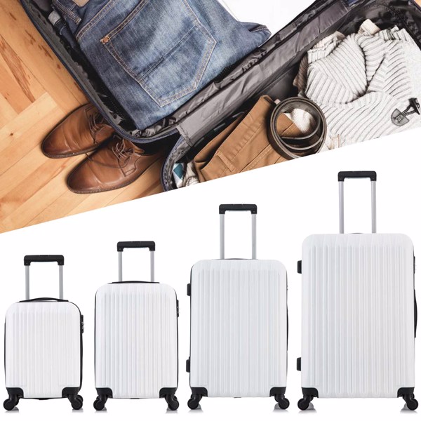 5 Piece Set Luggage Sets Suitcase ABS Hardshell Lightweight Spinner Wheels (16/20/24/28 inch) 