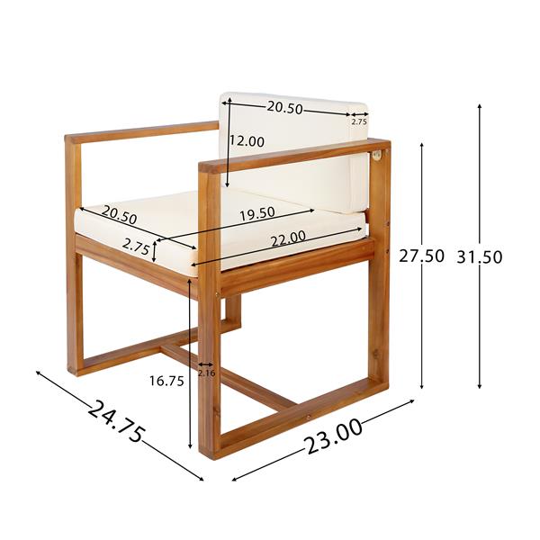 Solid wood dining chair with armrests(SET OF 2)