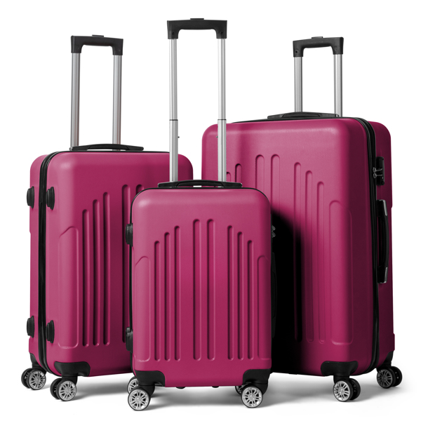 FCH Curved Vertical Stripe 3-in-1 Trolley Case - Smoky Purple