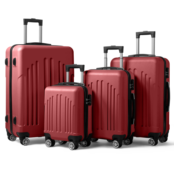 FCH Curved Vertical Stripe 4-in-1 Trolley Case - Retro Red