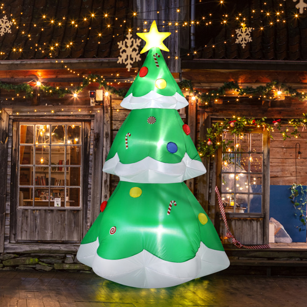 6.9 FT Lighted Christmas Inflatable Decoration, Inflatable Christmas Tree, Blow Up Yard Decorations with Built-in LED Lights for Holiday Party Front Yard Lawn Garden Decor