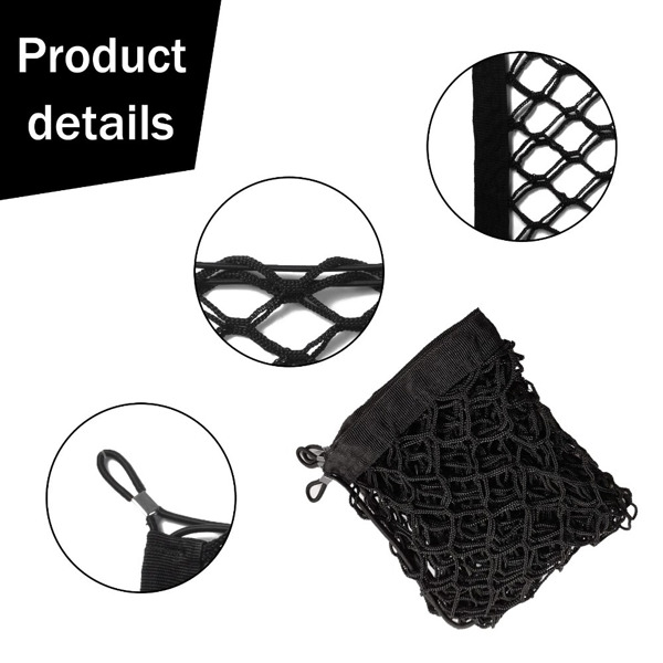 Cargo Net Stretchable, Car Exterior Accessories, Adjustable Elastic Trunk Storage Net with Hook for SUVs, Cars and Trucks (35.4x15.8 Inch)