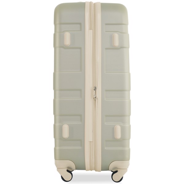 Luggage Sets New Model Expandable ABS Hardshell 3pcs Clearance Luggage Hardside Lightweight Durable Suitcase sets Spinner Wheels Suitcase with TSA Lock 20''24''28''( golden green amd beige)