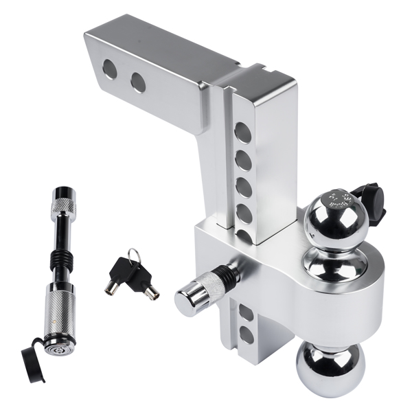 拖车挂接装置-银色 NEW 12500lbs Adjustable Trailer Hitch Aluminium 2-5/16" ball 12,500 LBS-4