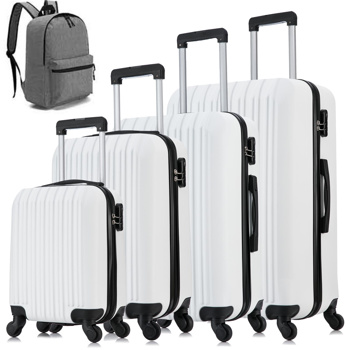 5 Piece Set Luggage Sets Suitcase ABS Hardshell Lightweight Spinner Wheels (16/20/24/28 inch) 