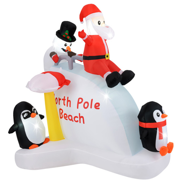 6 Feet Penguins and Santa Decoration