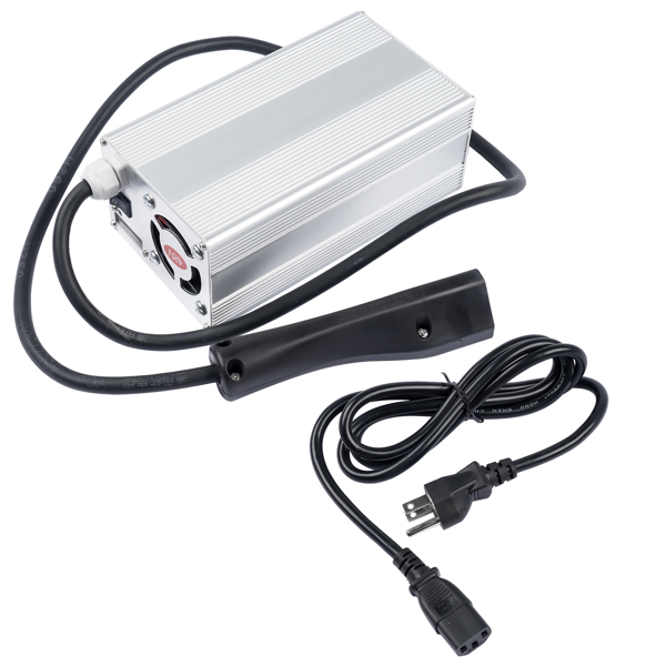 48 V 20 Amp Golf Cart Battery Charger with Triangle 3 Pin Plug, Input wire for EzGo RXV TXT