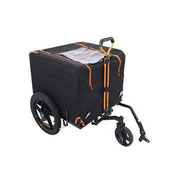 Foldable Pet Jogging Stroller Dog Carriers Bicycle Trailer Pet Dog Cat Bike Trailer Orange and Black - Ideal for Small Pets