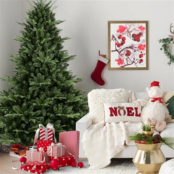 8FT Christmas Tree Simulate Nature Advanced Materials Premium Hinged Spruce Artificial Douglas Firs Tree, Christmas Holiday Party Atmosphere Decoration New Year Celebration PE+PVC Xmas Tree