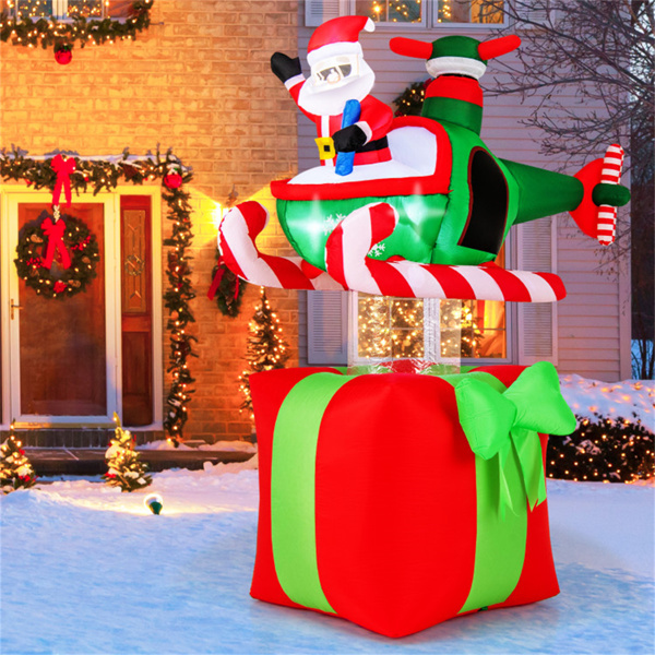 6 Feet Christmas Inflatables Airplane with Built-In Blower