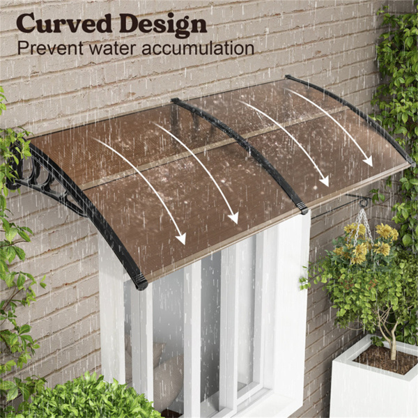 Outdoor Overhang Awning for Sunlight Rain Snow Wind Protection