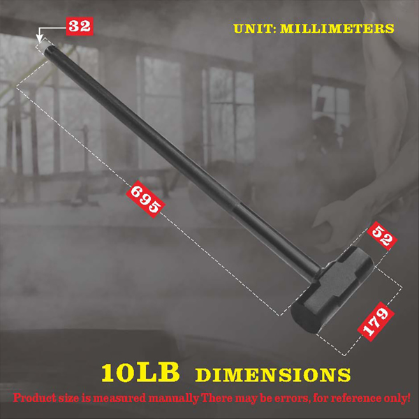 10 pounds gym vigorously hammer strength training equipment oversized hammer smashing tires swinging iron hammer physical endurance large hammer fitness hammer