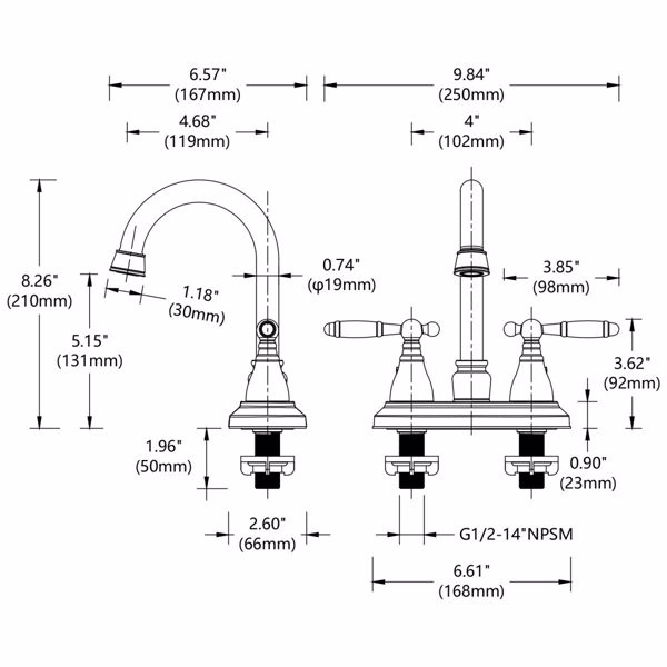 Bathroom Faucet Oil Rubbed Bronze 360 Degree High Arc Swivel Spout 4 Inches Centerset Vanity Faucet Modern 3 Holes Lavatory Faucet NOT INCLUED Drain[Unable to ship on weekends, please note that]