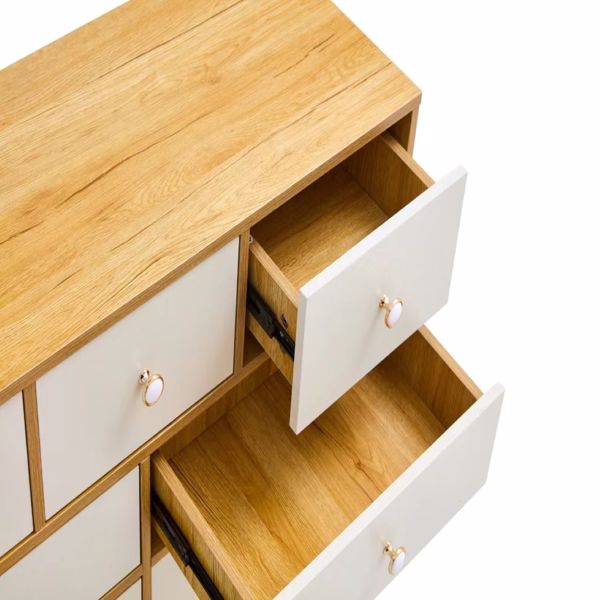 CABINET  WOOD MDF BOARDS, 9 Drawers Dresser, WOOD COLOUR