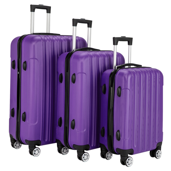 3-in-1 Multifunctional Large Capacity Traveling Storage Suitcase Luggage Set Purple