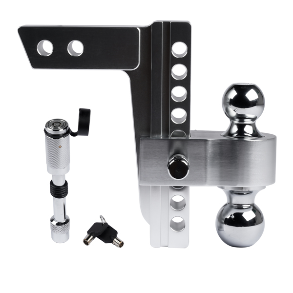 拖车挂接装置-银色 NEW 12500lbs Adjustable Trailer Hitch Aluminium 2-5/16" ball 12,500 LBS-1