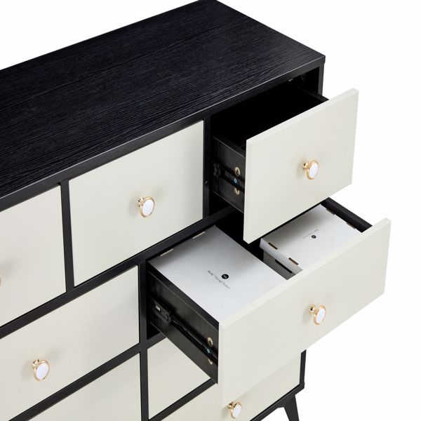 CABINET  WOOD MDF BOARDS, 9 Drawers Dresser, BLACK COLOUR