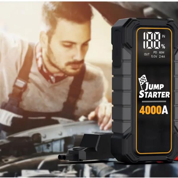 20000mAh 12V Car Battery Jump Starter 4000 Peak Amp USB Fast Charging LED Light