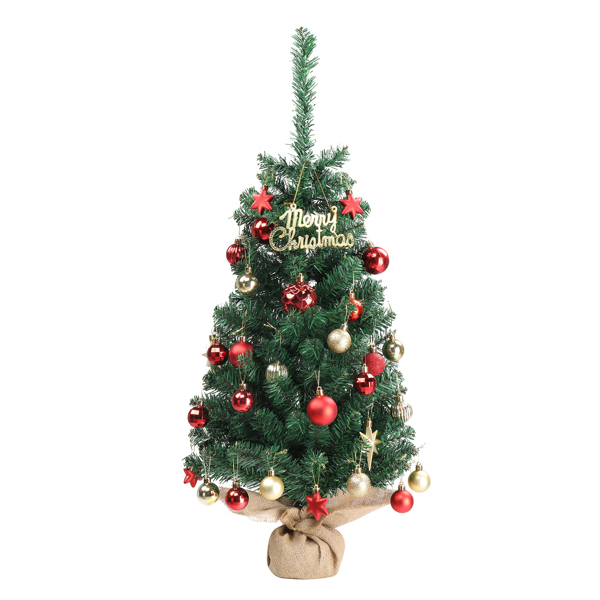 36 in Tabletop Artificial Mini Christmas Tree with Cloth Bag Base for Bedroom Table Desk Porch, Small Xmas Tree with 100 Branch Tips for Home Office Store Holiday Deco, Green