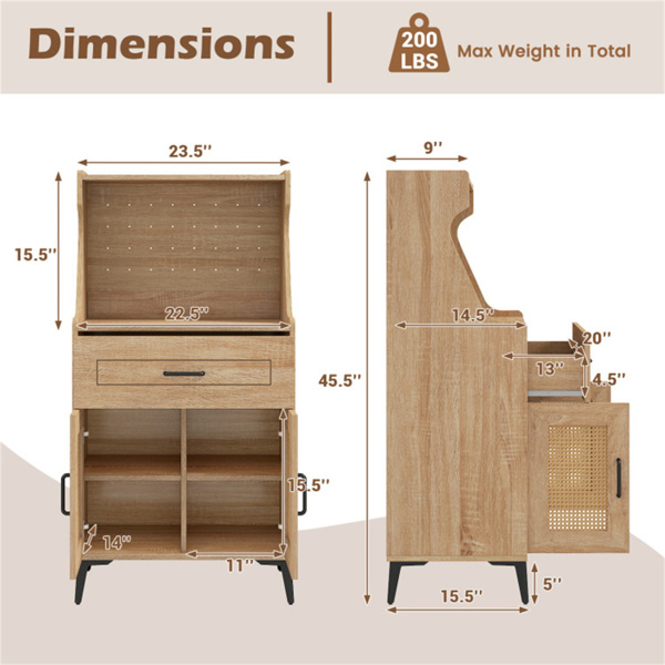 Coffee bar cabinet, storage cabinet, cabinet