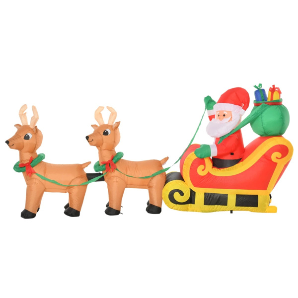 8 Feet Christmas Decoration Christmas Inflatable Santa Rides Sled