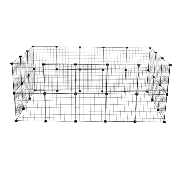 Pet Playpen, Small Animal Cage Indoor Portable Metal Wire Yard Fence for Small Animals, Guinea Pigs, Rabbits Kennel Crate Fence Tent Black 24pcs (And 8pcs For Free)