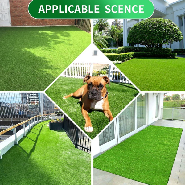 Artificial turf, professional dog mat large turf outdoor carpet terrace pet lawn, artificial carpet with drainage holes, 3.28FT * 16.4FT