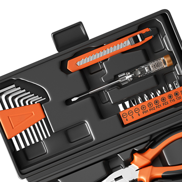 Household Toolbox Set, Daily Maintenance Hardware Wrench, Screwdriver, Pliers Complete Set