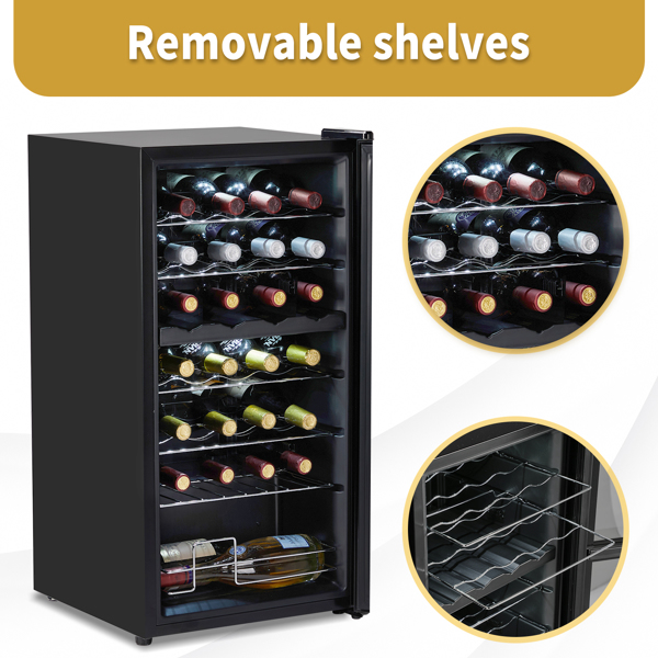 ZOKOP Dual Zone Wine and Beverage Refridgerator, 28 Bottle Wine Fridge with Independent Temperature Control & Glass Door, Freestanding Wine Cooler Chiller for Wine Champagne Beer