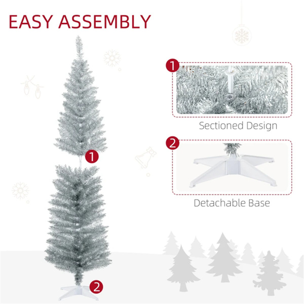 6-foot silver Christmas tree with bracket