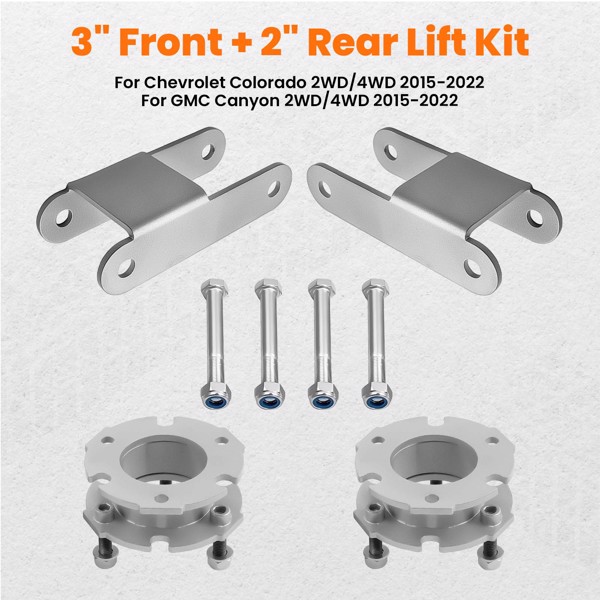 3" Front 2" Rear Lift Leveling Kit for Chevy Colorado GMC Canyon 2015-2022