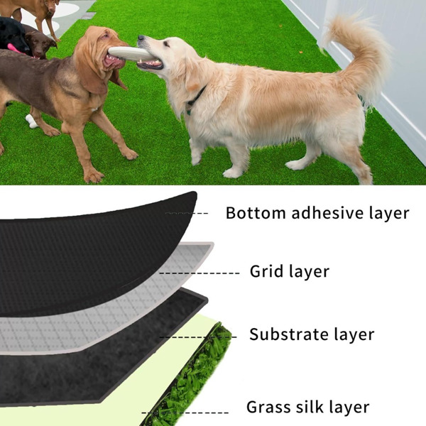 Artificial turf, professional dog mat large turf outdoor carpet terrace pet lawn, artificial carpet with drainage holes, 3.28FT * 32.8FT