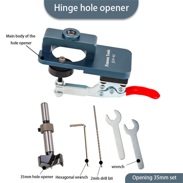 1 PC Silver Drilling Fixture, Guide Hinge, Drilling Guide, Woodworking Tool, Hole Opener, Locator, Door Cabinet