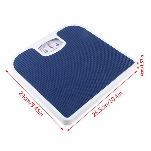 Bathroom Scales Weighing Scale Body Accurate Mechanical Dial White Blue 130kg