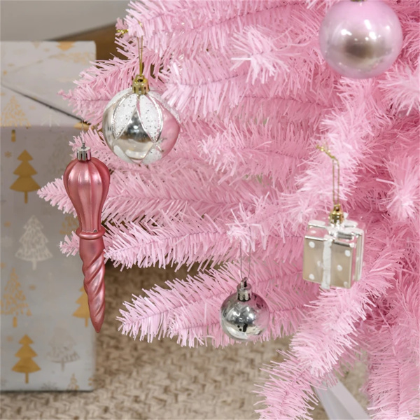 7 foot pink Christmas tree with bracket