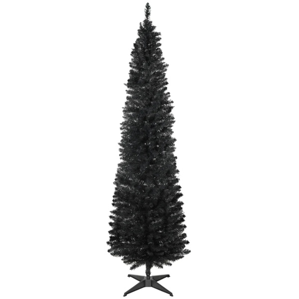 7 foot black Christmas tree with bracket