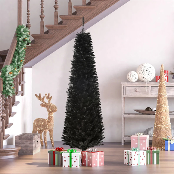 6 foot black Christmas tree with bracket