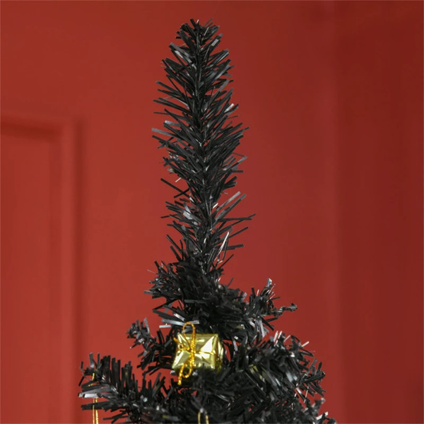 6 foot black Christmas tree with bracket