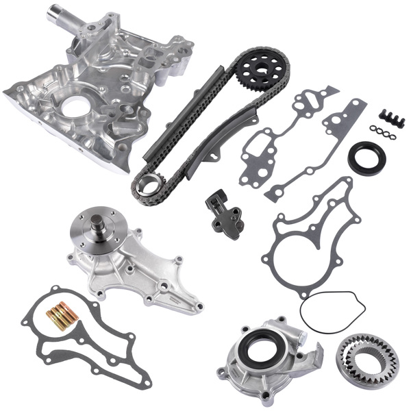 Timing Chain Kit+Cover+Oil & Water Pump for Toyota Pickup 4Runner Celica 2.4L L4