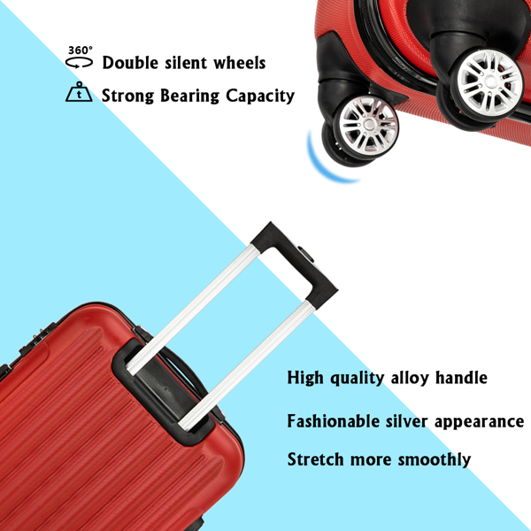 3-in-1 Multifunctional Large Capacity Traveling Storage Suitcase Luggage Set Red