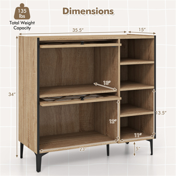 Entry shoe cabinet with adjustable shelf