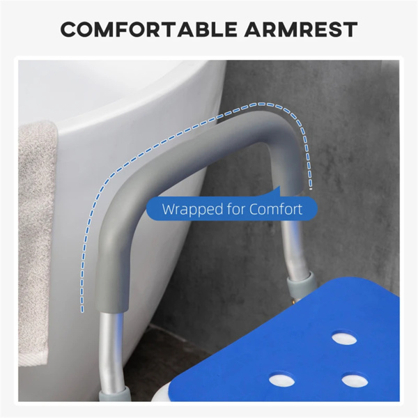 Anti slip shower chair with adjustable height