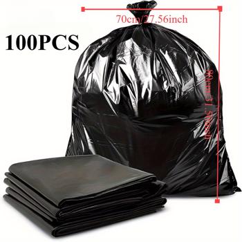 Plastics 25 Gallon Trash Bags (1.6 MIL - 100PCS) 27\\" x 31\\" - Large Heavy Duty Can Liners - Plastic Black Garbage Bags for Lawn, Leaf, Contractor, Yard, (50pcs per pack, 2 packs totaling 100pcs)